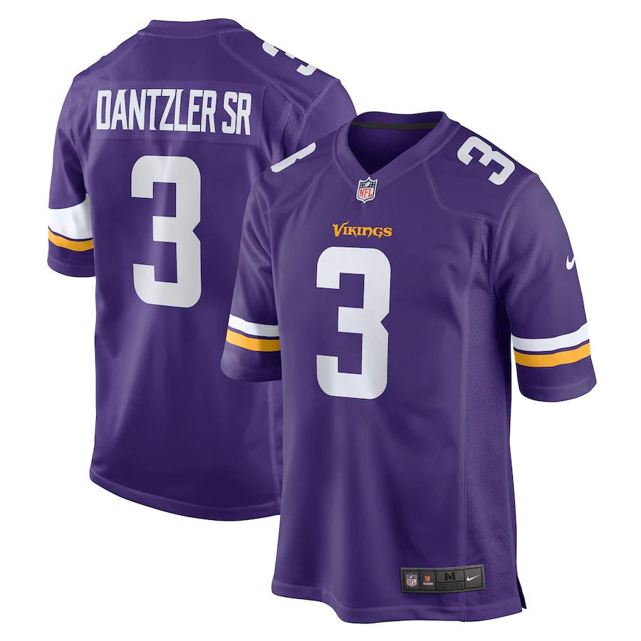 Men Minnesota Vikings #3 Cameron Dantzler Nike Purple Game NFL Jersey